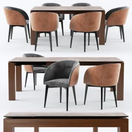Connubia Calligaris Sigma Dining Table ROSIE SOFT armchair